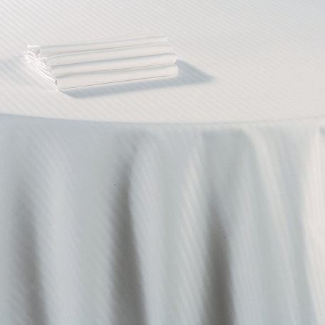 Nappe damassée blanche coton 240 x 240 cm