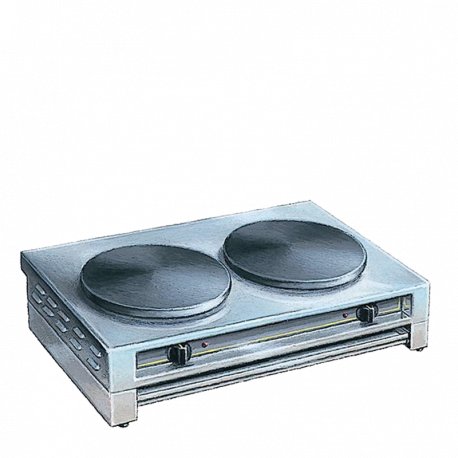 Crêpière double électrique 220 v + 1 râteau à crêpe