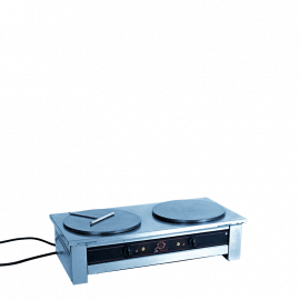 Crêpière double électrique 220 v + 1 râteau à crêpe